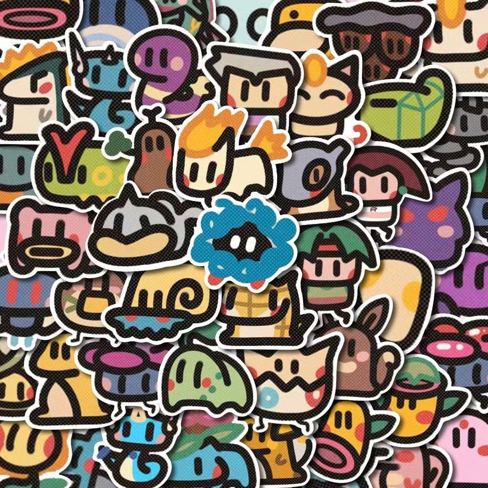Pokemon First generation monster old school style stickers 100pcs, PM stickers, cute PM stickers, Japan anime stickers, pocket stickers