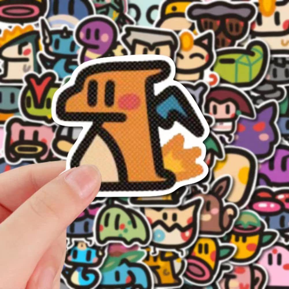 Pokemon First generation monster old school style stickers 100pcs, PM stickers, cute PM stickers, Japan anime stickers, pocket stickers