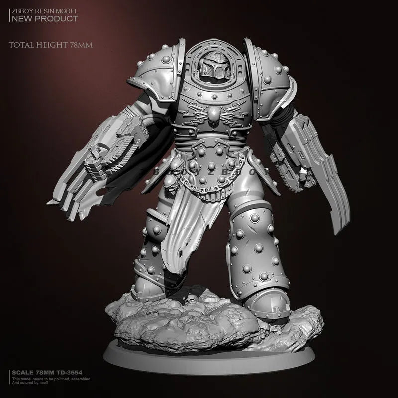 ZBBOY Supervise series | War 40k Carcharodons Tyberos the Red Wake 78mm white sculpture figure, 40k space shark model, space marine figure, Astartes white figurine