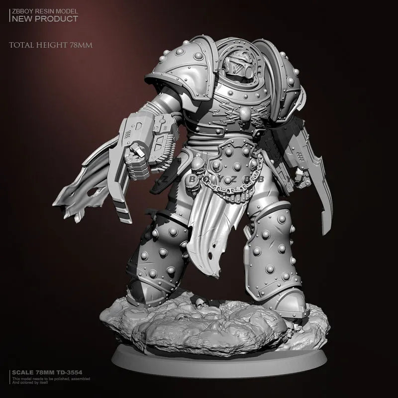 ZBBOY Supervise series | War 40k Carcharodons Tyberos the Red Wake 78mm white sculpture figure, 40k space shark model, space marine figure, Astartes white figurine