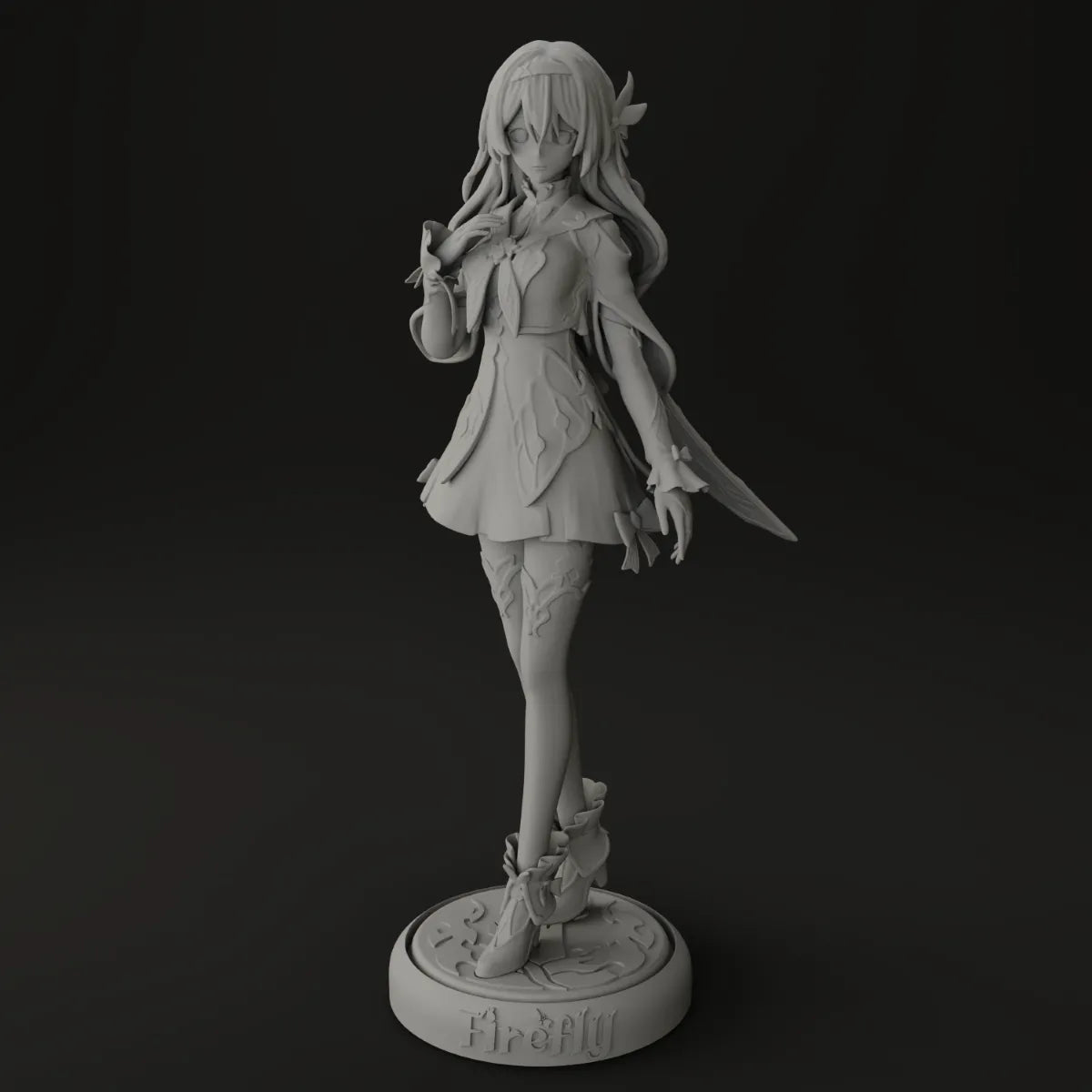 Mihoyo Honkai: Star Rail Firefly 18cm 3D Printed Standing White Sculpture Model GK Kit | Firefly Figure | Star Rail Miniature