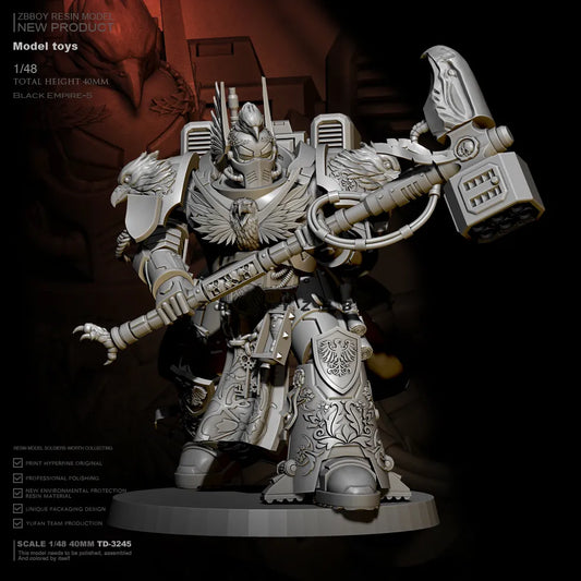 Warhammer 40k Imperial Space Marine Astartes Thunder Hammer Assault Terminator 40mm Unpainted Miniature | WH40 Figure