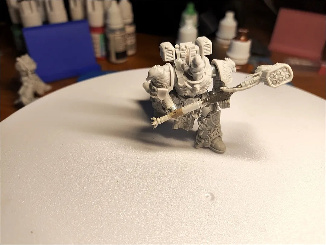 Warhammer 40k Imperial Space Marine Astartes Thunder Hammer Assault Terminator 40mm Unpainted Miniature | WH40 Figure