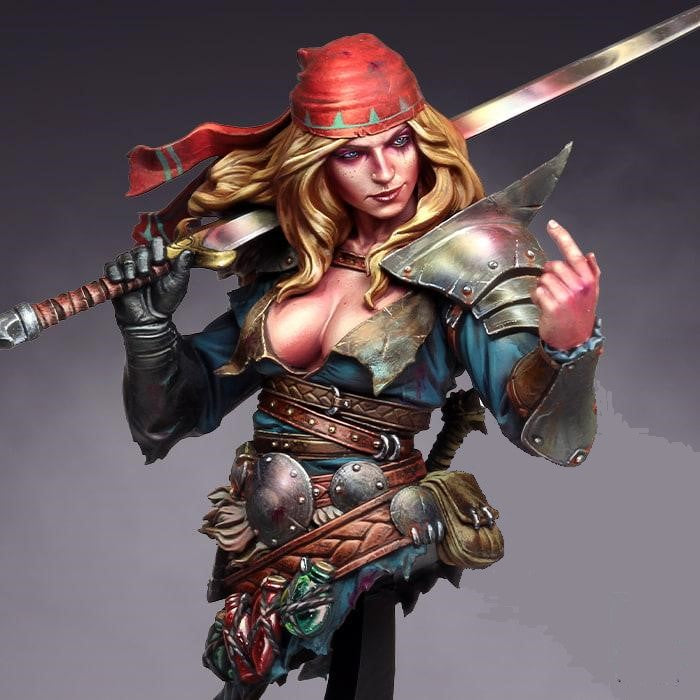 Alaana The Bloody Blade Female Swords 1/10 scale 70mm Resin Unpainted Miniature