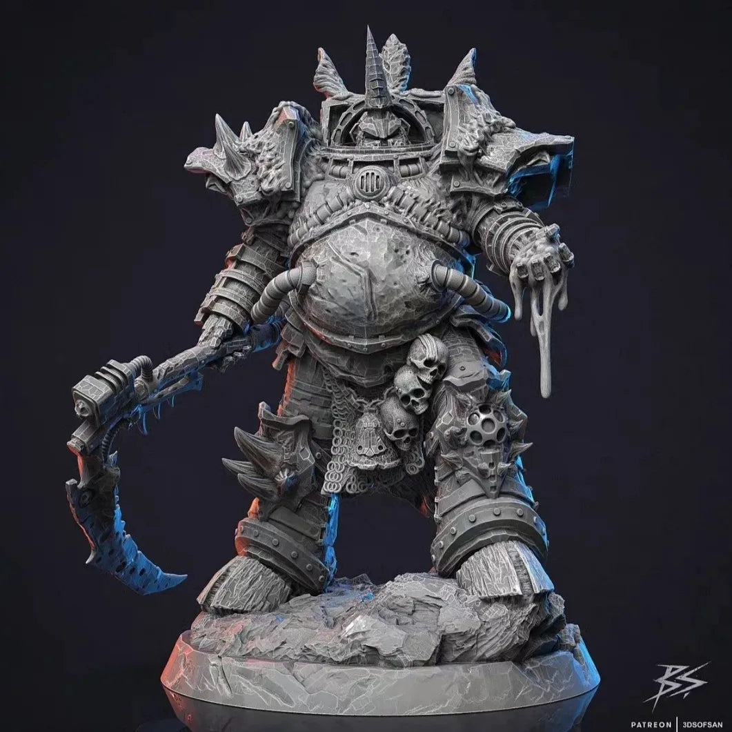 War 40k Death Guard Typhus 50/70mm Soldier White Sculpture Resin Figure | WH40 3D Print Miniature