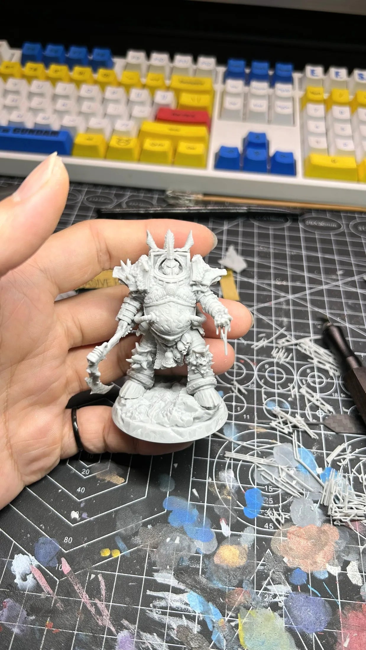 War 40k Death Guard Typhus 50/70mm Soldier White Sculpture Resin Figure | WH40 3D Print Miniature