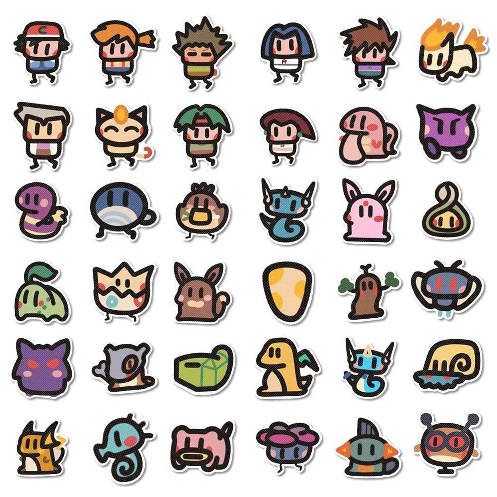 Pokemon First generation monster old school style stickers 100pcs, PM stickers, cute PM stickers, Japan anime stickers, pocket stickers