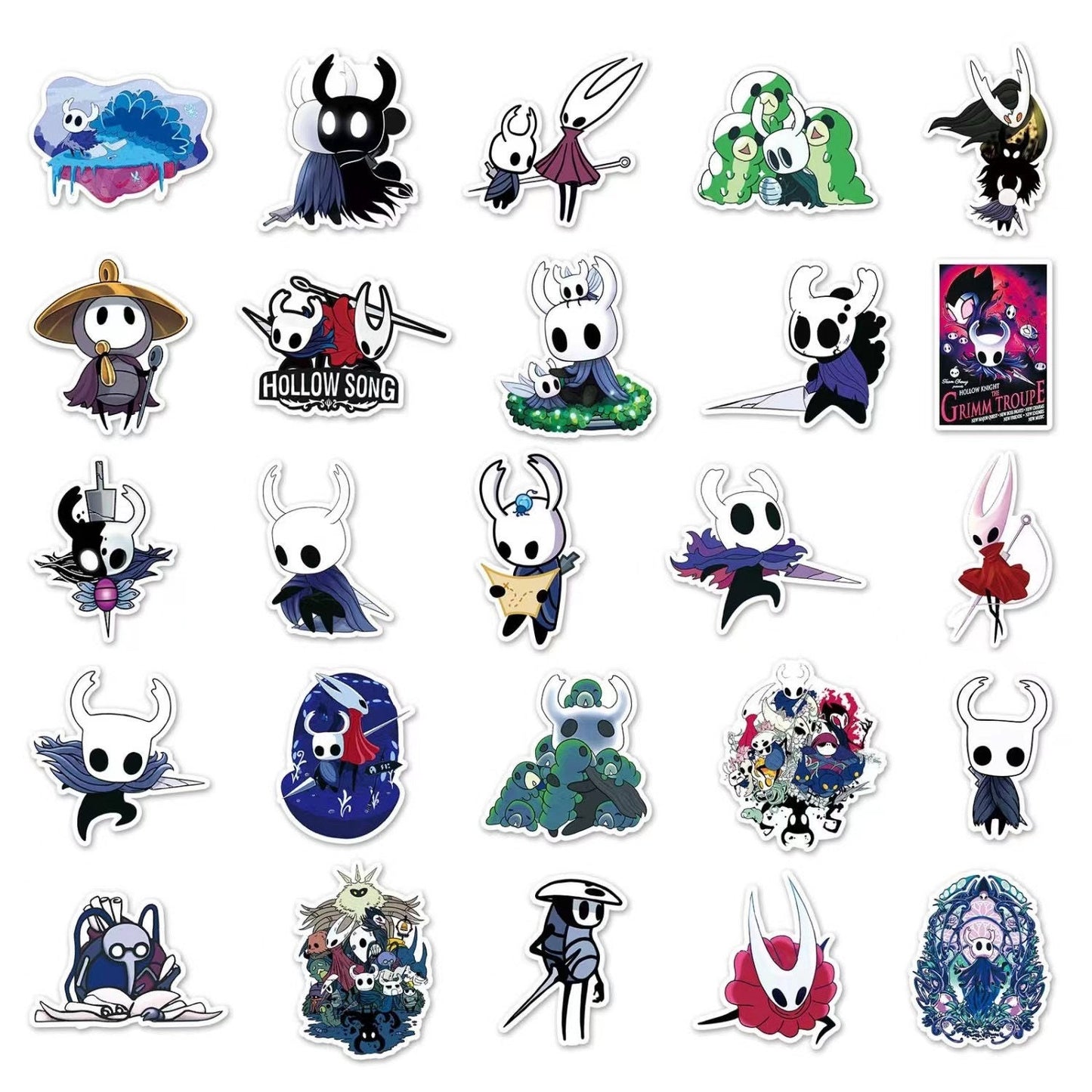 Hollow Knight stickers 54pcs, Pale Knight stickers, knight stickers, ACT game stickers